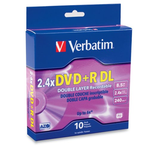 Verbatim 2.4x Double-Layer DVD+R DL - 10 Disc Spindle