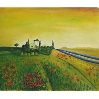 20X24 inch Abstract Oil Painting Red Flowers Field