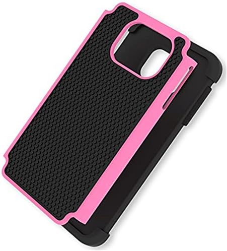 S6 Edge Case, lECI Samsung Galaxy S6 Edge Case [Drop Protection] [Shock-Absorption] [Impact Resistant] Hybrid Dual Layer Armor Defender Protective Case Cover for Samsung Galaxy S6 Edge (Pink)