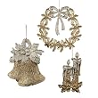 Club Pack of 24 Two-Tone Glittered Christmas Ornaments 7"