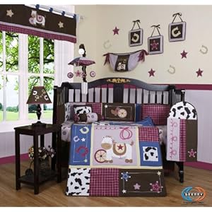 Boutique Horse Western Cowgirl 13pcs Crib Bedding Set