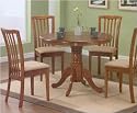 Cherry Oak Finish Round Five Piece Dining Set