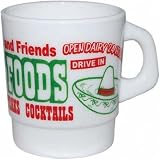 《MEXICAN FOODS》ミルキーガラスマグカップ☆アメリカン雑貨通販の画像