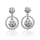 18k White Gold Flower Drop Diamond Earrings (GH, SI, 1.00 carat)