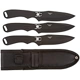 Perfect Point Throwing Knife Set with Three Knives, Steel Handles, 8-Inch Overall