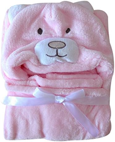 quackgrass Baby Towel Blanket Animal Cartoon Wrap Bath Towel,Pink Bear