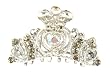 Hair Clip - H90 - Tiara Style - Silver Tone ~ Blk Diamond and Hematite Swarovski (tm) Crystals