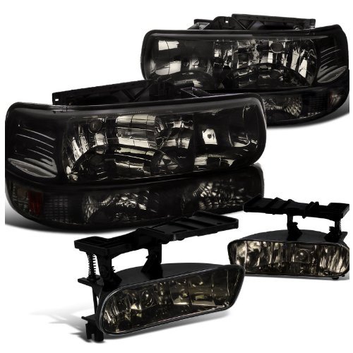 Chevy Chevrolet Silverado Suburban Tahoe, Smoked Headlights, Bumper, Fog Lights