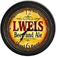Lweis 's Beer and Ale Black Cascading Pub Style Wall Clock