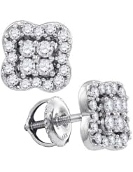 0.64CT-DIA FLOWER EARRING