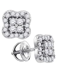 0.64CT-DIA FLOWER EARRING