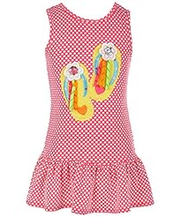 Girls Cotton/Jersey/Knit Applique Short Sleeves  Dress