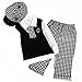 Kids  Baby 5pcs Hat + Pants + White Shirt + Vest + Tie Party Baptism Clothes