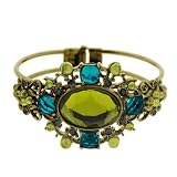 Antiquities Couture Peacock Hues Jeweled Cuff Bracelet