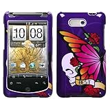 Purple Butterfly Protector Case Snap On Hard Phone Cover for AT&T HTC Aria