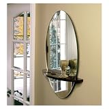 Oval Mirror with Java Shelf by Visiondecor Furniture