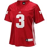 NCAA adidas Nebraska Cornhuskers #3 Women's Fashion Football Jersey - Scarlet (XX-Large)