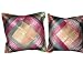 Silk Cushion Covers-2 Navy Blue Pink Vintage Sari Zari Borders Brocade Pillow Cover 16"