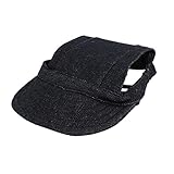 Elastic Chin Strap Pet Baseball Cap Visor Hat Dark Blue