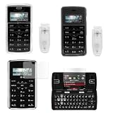 Crystal Clear Case w/ clip + Black Rubberized Case w/ clip + 2pc Screen Protector for Verizon LG enV2 VX9100
