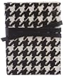 Black Houndstooth Handcrafted Journal, Genuine Calfskin Leather, Horsehair Dyed in Houndstooth Pattern, Leather Wrap Closure, Lined, 5x7"