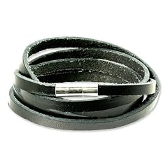 SilberDream Lederarmband schwarz Herren Leder Armband Echtleder LA1983S