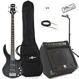 Black Knight CB-42M2 Bass Guitar Black + BP80 Amp Pack