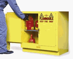 Flammable Liquid Cabinet Self-Close Double Door Vertical Storage