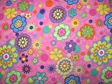 Fitted Pack N Play (Graco Square Playard) Sheet - Fun Flowers - Made In USA