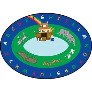 Learning Carpets Noah's Ark Rug - Oval Large by 