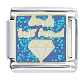 Girls Friend Diamond Italian Charms Bracelet Link