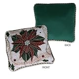 Famous Maker Poinsettia Holiday Tapestry Decorator Pillow