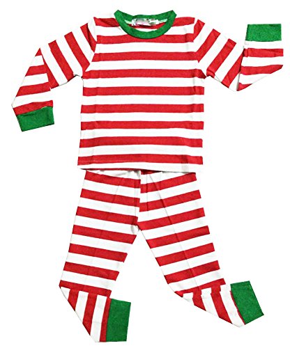 LQVOG Baby Boys Girls Long Sleeve Xmas Stripe Sleepwear Pants Pajamas Set