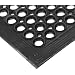 San Jamar KM1100 Light Duty Rubber EZ Mat with Bevel, 5' Length x 3' Width x 1/2" Thick, Black