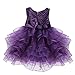 TiaoBug Baby Girls Flower Wedding Pageant Princess Bowknot Communion Party Dress Purple 18-24 Months
