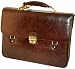 Umi Chocolate Italian Leather Briefcase