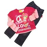 Strawberry Shortcake Toddler Girls Peace Top & Denim Pants Set, Size 3T