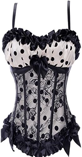 Women's Overbust Corset Strapless Lace Up Bustiers Plus Size S-6XL