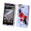 Motorola DROID X MB810 & Droid X2 MB870 (Verizon) Snap On Protector Hard Case "Artistic Red Flowers" Design