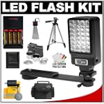 Power2000 Deluxe LED Digital Video Camcorder Light with Bracket + Wide Angle & Telephoto Lens + Tripod + Case + Accessory Kit for Panasonic SDR-H80, SDR-S26, HDC-HS20, HDC-HS250, HDC-HS300, HDC-SD20, HDC-TM20, HDC-TM300
