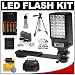 Power2000 Deluxe LED Digital Video Camcorder Light with Bracket + Wide Angle & Telephoto Lens + Tripod + Case + Accessory Kit for Panasonic SDR-H80, SDR-S26, HDC-HS20, HDC-HS250, HDC-HS300, HDC-SD20, HDC-TM20, HDC-TM300 image 1