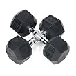 JFit Rubber Coated Hex Dumbbells - 25 lb. Pair