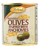 Big Save Roland Olives Stuffed with Anchovies, 3-Ounce Dry Weight Can (Pack of 12) by Roland