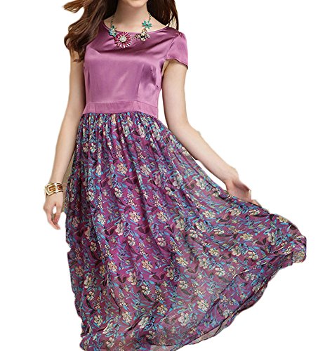 (ディーコッテ)D'Kotte レディース 春 夏 ワンピース ドレス ロング マキシ ノースリーブ シフォン 花柄 エレガント neaa218