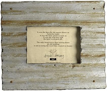 Dryads Dancing Reclaimed Corrugated Roof Tin Frame, 5 x 7, Silver