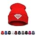 MuLuo Knitting Men Women Cap Diamond Pattern Beanies Winter Wool Hats Red