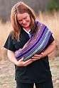 Maya Wrap Adjustable Pouch-BLUES W/PURPLE STRIPES