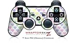 Sony PS3 Controller Skin Pastel Hearts on White