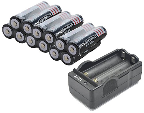 Read About 12Pcs TETC 18650 3.7V 6800mAh Lithium Ion Parallel Battery with dual Charger