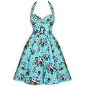 Hell Bunny May Day 50's Dress Floral Blue/Turquoise